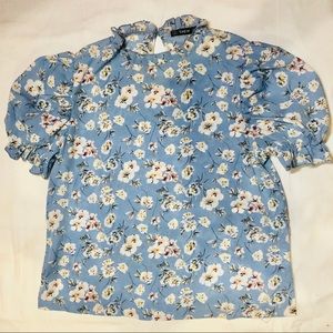 Blue Floral Blouse